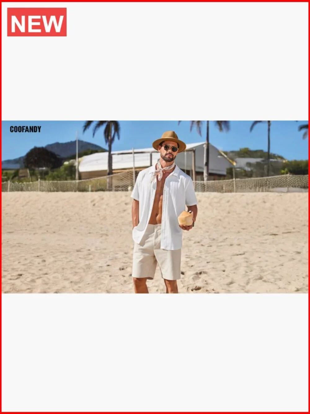 Short Sleeve Textured Button Down Summer Beach Shirt Casual - Picture 7 of 7